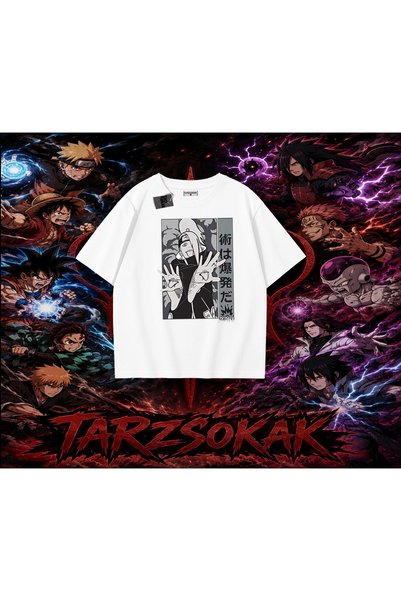 Tarzsokak تي شيرت Deidara Naruto Anime Character كبير الحجم للجنسين باللون ال...
