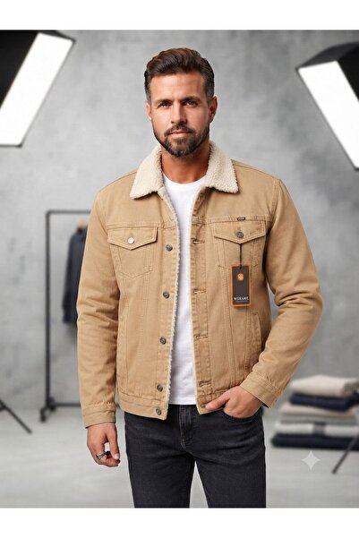 WKM Erkek Regular Fit İçi Kürklü Denim Ceket