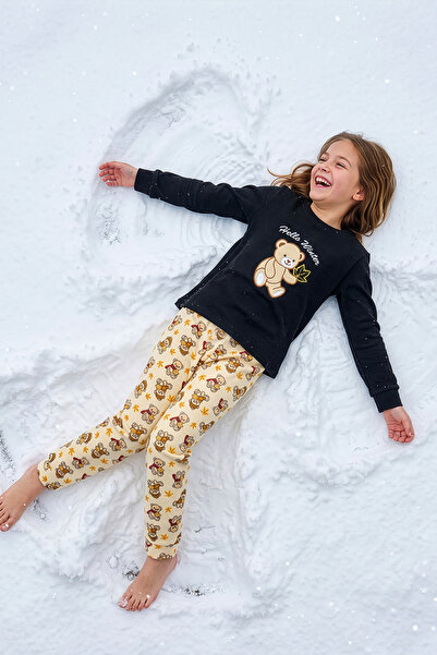 Tarık Girls, Teenagers and Children Teddy Bear Patterned Long Sleeve Thermal ...