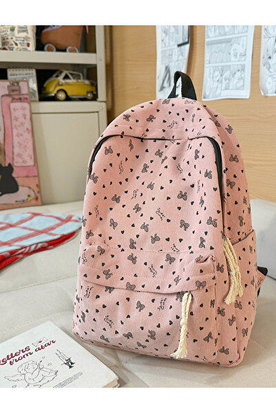 Take Two By Styli Courduroy Bow Detail Backpack