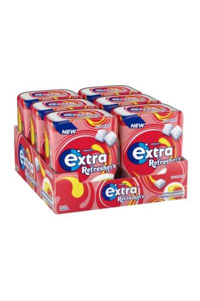 Extra Refreshers Strawberry Lemon Flavour Sugarfree Chewing Gum, 30 Pieces 67g