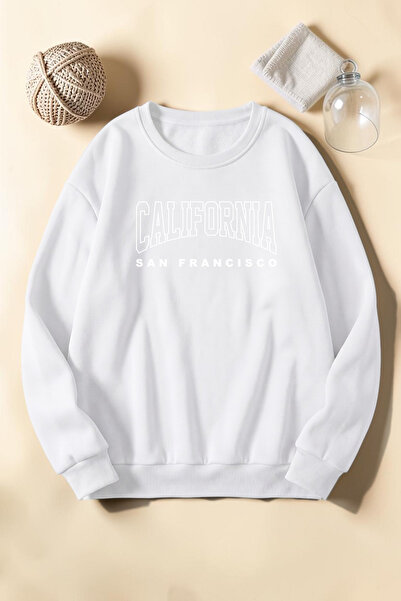 uyguntarz Hanorac unisex cu imprimeu San Francisco, cu gât tip crewneck
