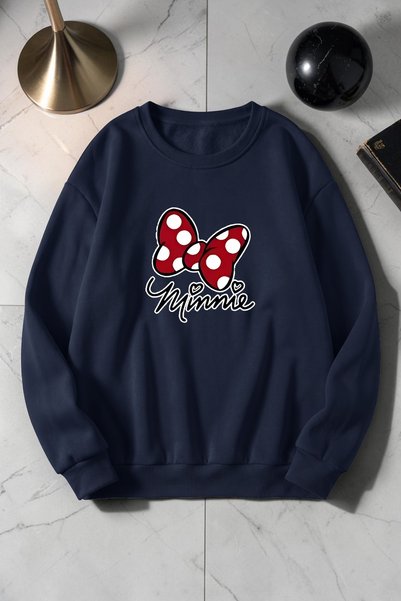 uyguntarz Unisex Minnie Printed Crew Neck Sweatshirt