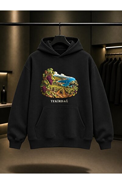 fame-stoned Tekirdağ Şarköy Bağları Printed Unisex 100% Cotton Hooded Sweatshirt