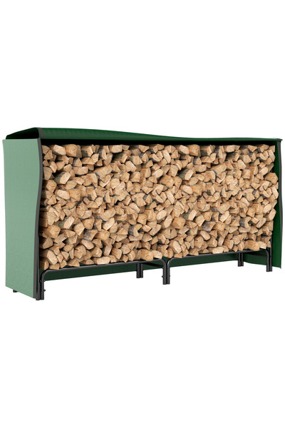 Generic Brand Suport pentru lemne de foc, 0,6 m³, cu husă, metal vopsit elect...