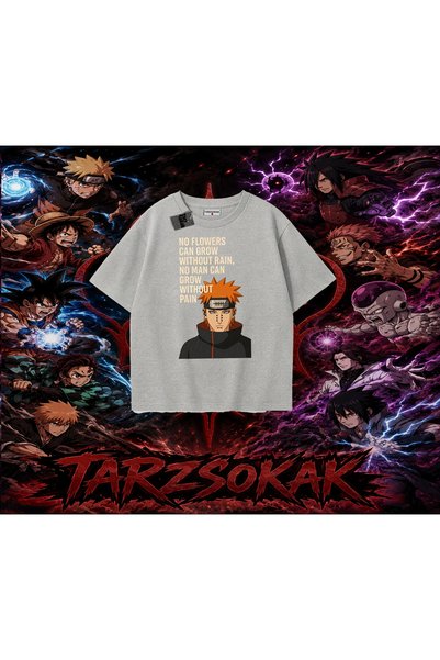 Tarzsokak تي شيرت Pain nagato Naruto Anime Character كبير الحجم للجنسين باللو...