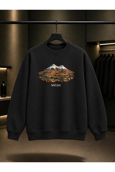 fame-stoned Φούτερ με στάμπα Niğde Hasan Mountain Landscape, Unisex, 100% βαμ...
