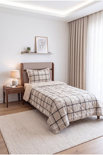 Merinos Comforter Tek Kişilik Yorgan Seti Bej