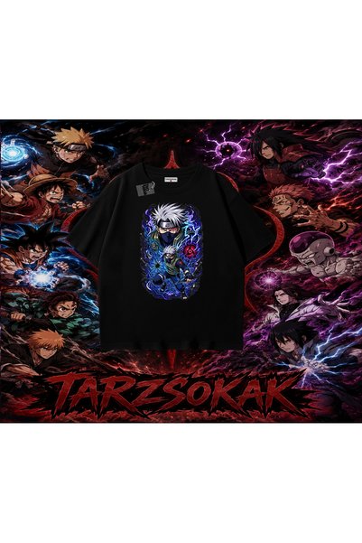 Tarzsokak تي شيرت كاكاشي هاتاكي ناروتو أنمي كبير الحجم للجنسين باللون الأبيض