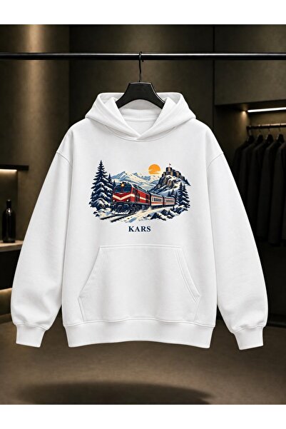 fame-stoned Φούτερ με κουκούλα Kars East Express με στάμπα, Unisex, 100% βαμβάκι