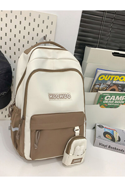Take Two By Styli Coffee Brown Plain Backpack