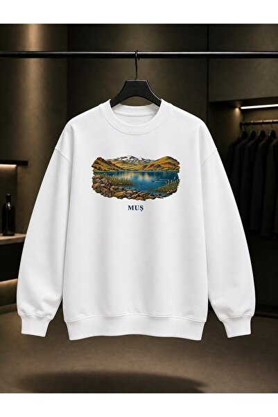 fame-stoned Mush Hamurpet Lake Printed Unisex 100% Cotton Sweatshirt