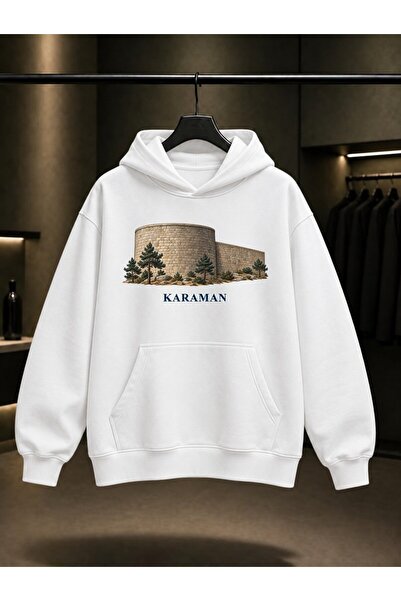 fame-stoned Karaman Castle Printed Unisex 100% Cotton Hooded Sweatshirt