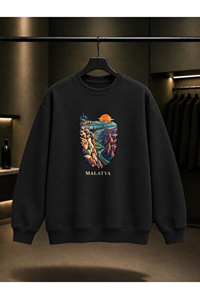 fame-stoned Malatya Levent Vadisi Printed Unisex 100% Cotton Sweatshirt