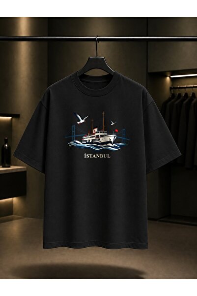 fame-stoned Μπλουζάκι Istanbul Bosphorus Steamboat με στάμπα Unisex από 100% ...