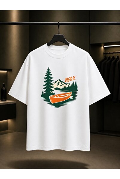 fame-stoned Bolu Abant Lake Printed Unisex 100% Cotton T-Shirt
