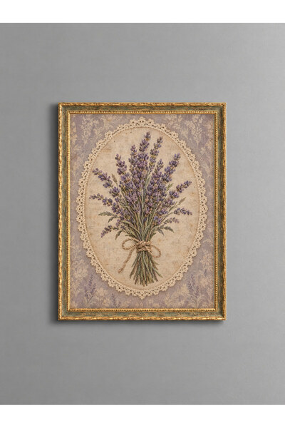 ZURİ DESİGN Lavanda sa izgledom veza – Cveta sa izgledom veza, vintage MDF sl...