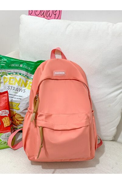 Take Two By Styli Peach Plain Backpack