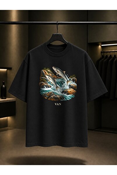 fame-stoned Μπλουζάκι Van İnci Kefali με στάμπα Unisex από 100% βαμβάκι