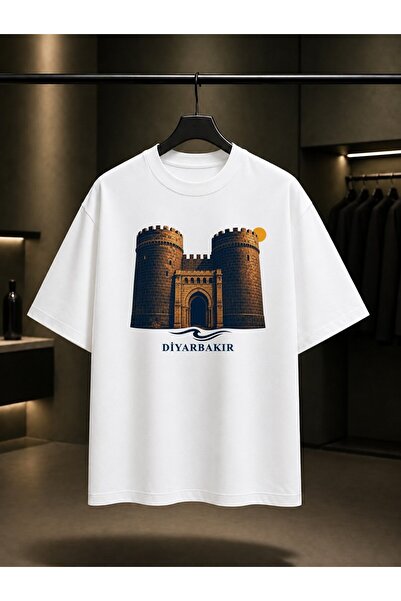 fame-stoned Diyarbakır Surları Mountain Gate Printed Unisex 100% Cotton T-Shirt