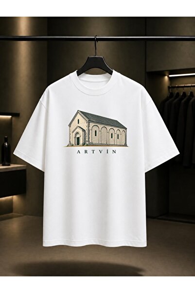 fame-stoned Artvin Barhal Church Printed Unisex 100% Cotton T-Shirt