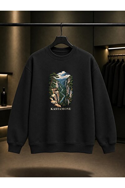 fame-stoned Kastamonu Valla Canyon Printed Unisex 100% Cotton Sweatshirt