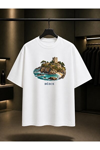 fame-stoned Flat Castle of Genoa Printed Unisex 100% Cotton T-Shirt