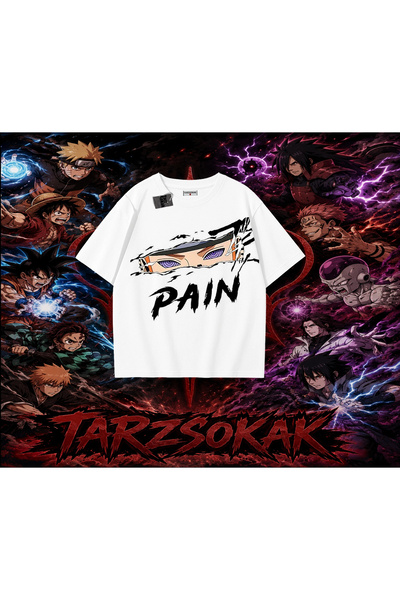 Tarzsokak تي شيرت Pain nagato Naruto Anime Character كبير الحجم للجنسين باللو...