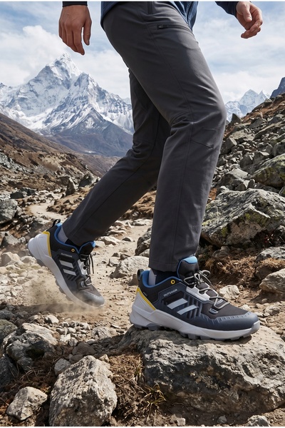 SOLAZER Erkek Siyah Mavi Su İtici Günlük Sneaker Spor Ayakkabı 071