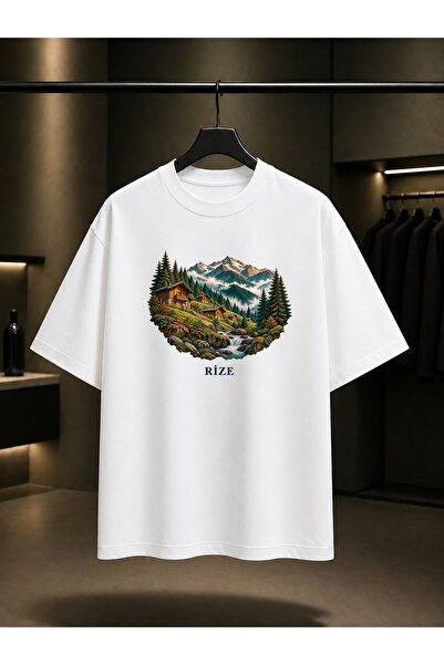 fame-stoned Rize Ayder Yaylası Printed Unisex 100% Cotton T-Shirt