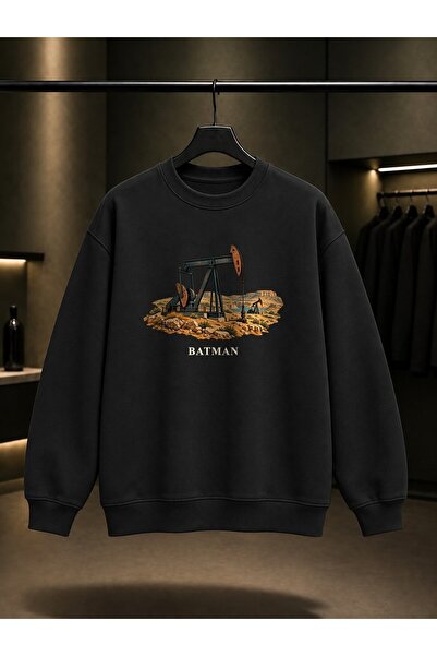 fame-stoned Batman Raman Petrol Printed Unisex 100% Cotton Sweatshirt