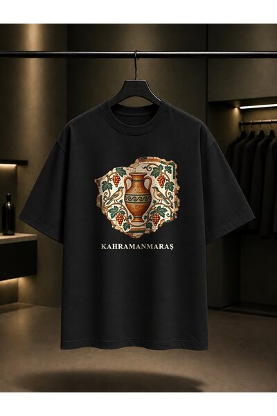 fame-stoned Kahramanmaraş Germanicia Mosaic Printed Unisex 100% Cotton T-Shirt