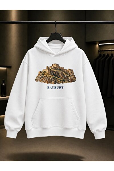 fame-stoned Bayburt Castle Printed Unisex 100% Cotton Hooded Sweatshirt