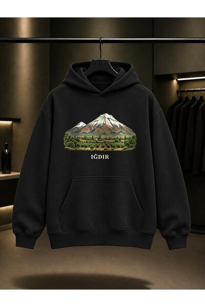 fame-stoned Iğdır Ağrı Mountain Landscape Printed Unisex 100% βαμβακερό φούτε...