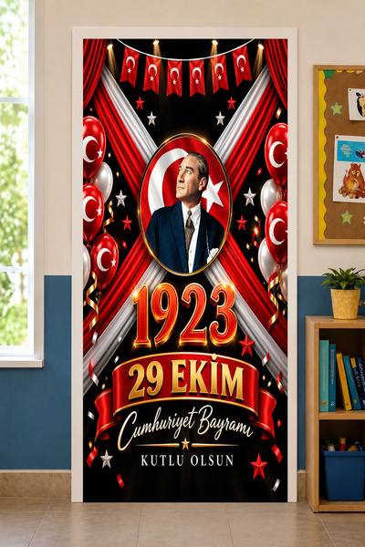 PROMISEBACKDROP2 190x75cm Elastična dekoracija vrata školske učionice, Dan Re...