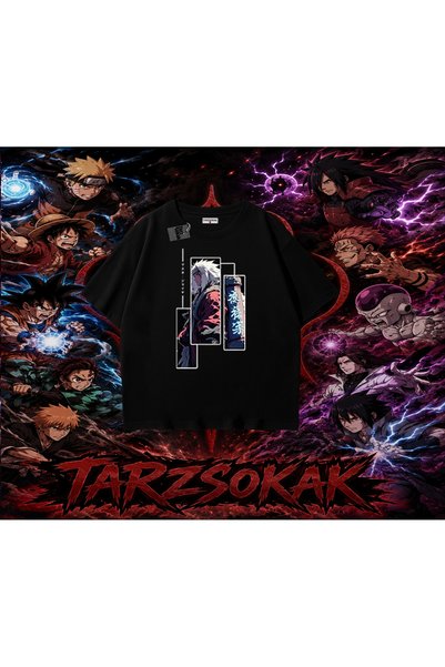 Tarzsokak تي شيرت Jiraiya Naruto Anime Character كبير الحجم للجنسين باللون ال...