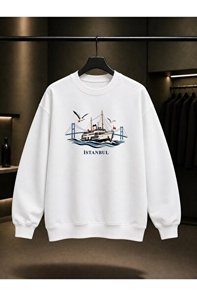 fame-stoned Φούτερ Istanbul Bosphorus με στάμπα, Unisex, 100% βαμβάκι