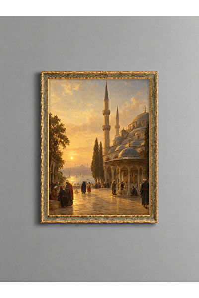 ZURİ DESİGN Sultanova palata i trg - Istanbulski slika sa vintage zlatnim okv...