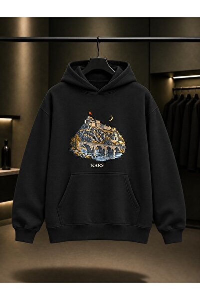 fame-stoned Castle of Cars Stone Bridge Printed Unisex 100% Cotton Hooded Swe...