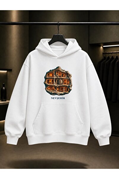 fame-stoned Nevşehir Derinkuyu Printed Unisex 100% Cotton Hooded Sweatshirt