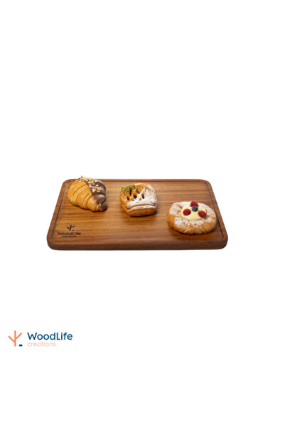 WOODLIFE صينية خشبية مستطيلة 42 × 28 سم