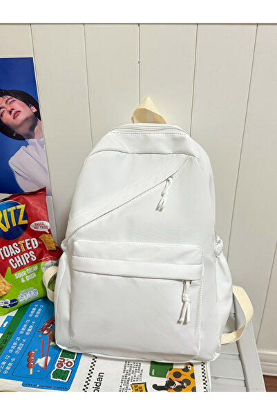 Take Two By Styli White Plain Backpack