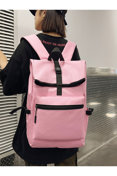 Take Two By Styli Pink Plain Backpack