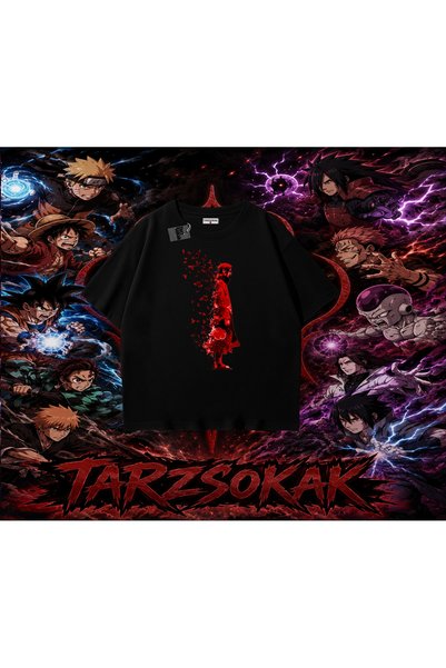 Tarzsokak تي شيرت Itachi Uchiha Naruto Anime Character كبير الحجم للجنسين بال...
