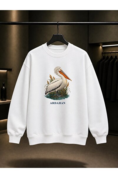 fame-stoned Ardahan Aktaş Pelikan Printed Unisex 100% Cotton Sweatshirt