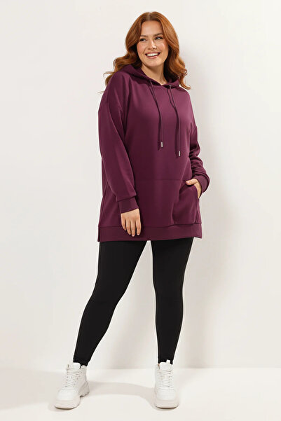 Shape Of You Büyük Beden Kanguru Cepli Kapüşonlu Sweatshirt