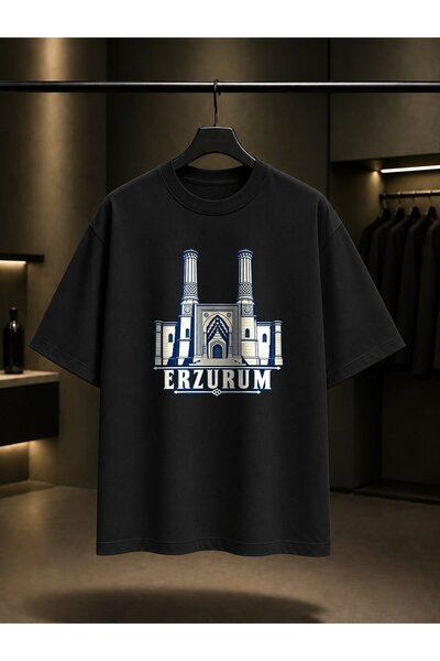 fame-stoned Erzurum Two-Minaret Medrese Printed Unisex 100% Cotton T-Shirt