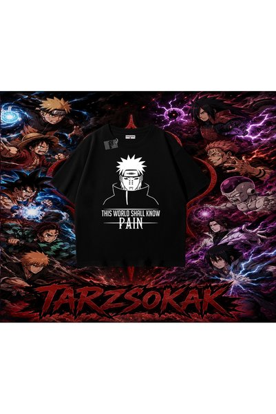 Tarzsokak تي شيرت Pain nagato Naruto Anime Character كبير الحجم للجنسين باللو...