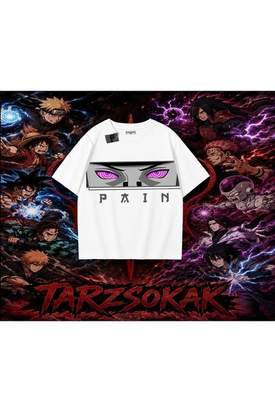 Tarzsokak تي شيرت Pain nagato Naruto Anime Character كبير الحجم للجنسين باللو...
