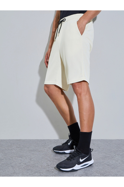 Styli Men Cream Training Shorts with Side Pocket